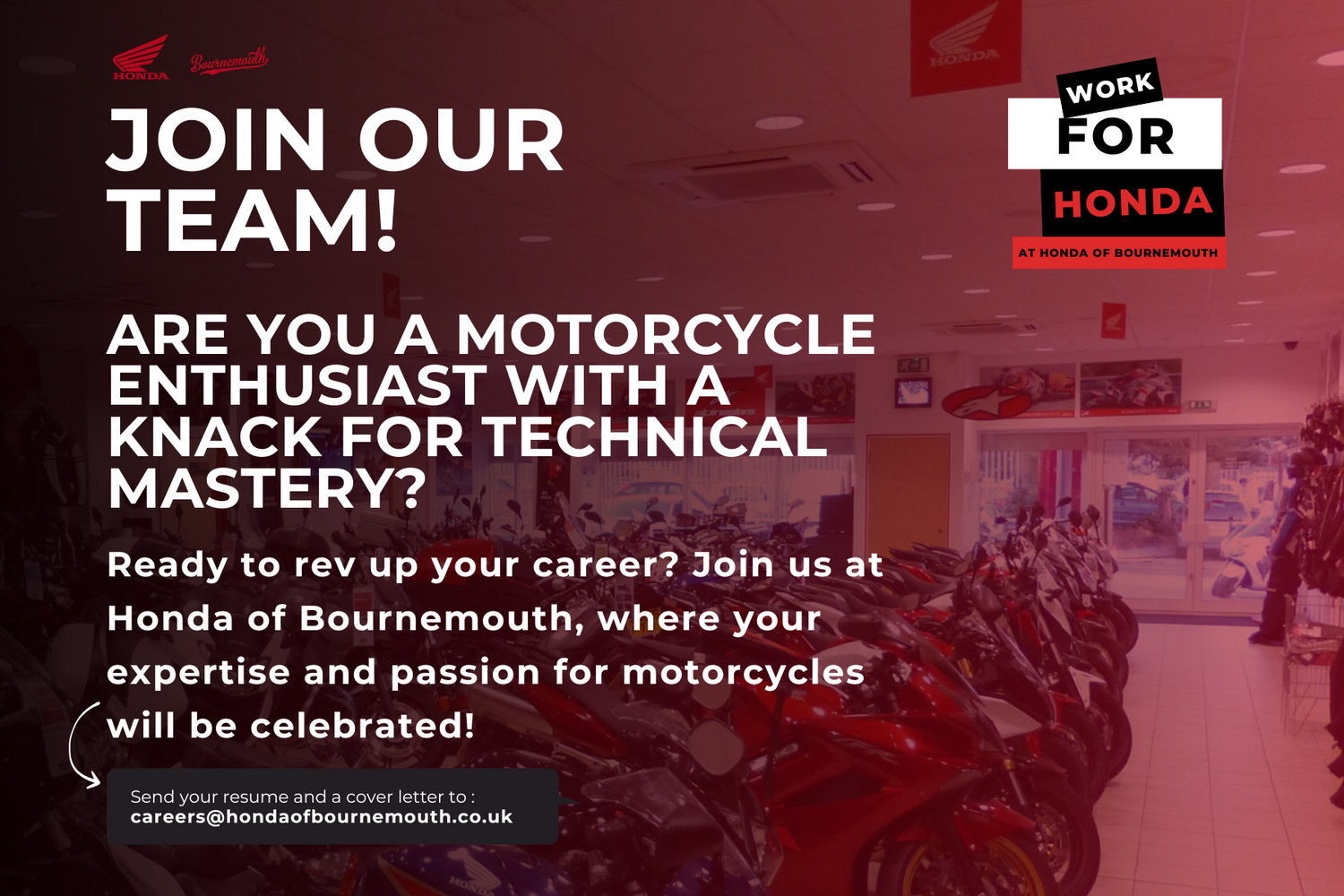 Work For Honda, Motorcycle Industry Jobs
