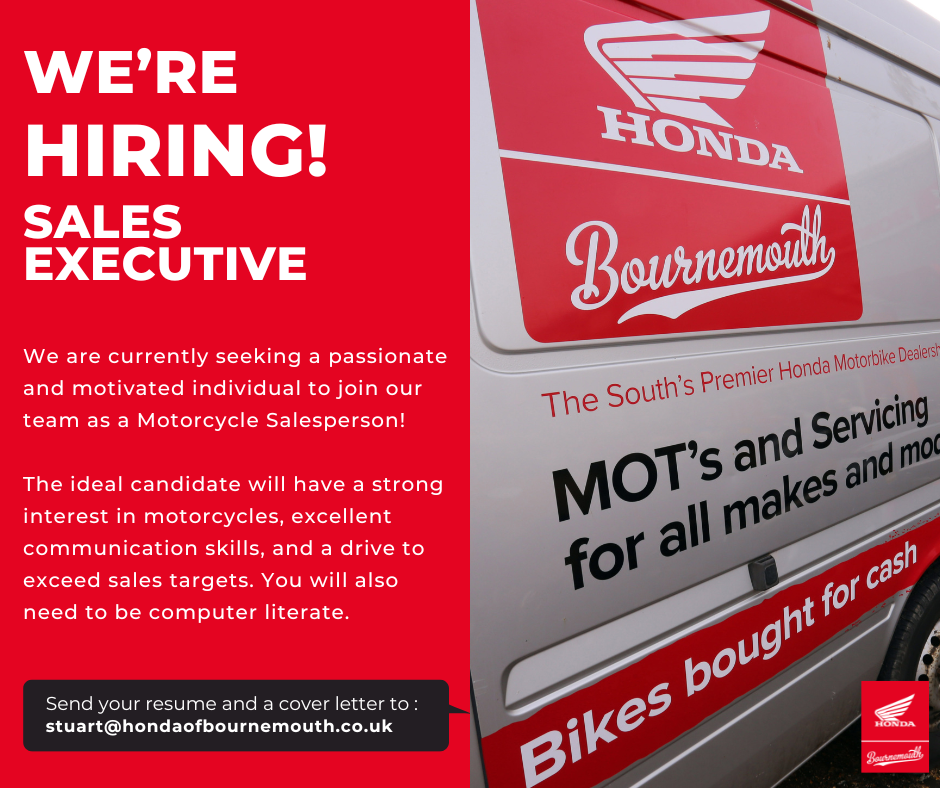 Jobs in the Motor Industry, Sales Executive Jobs in Bournemouth, Work for Honda of Bournemouth