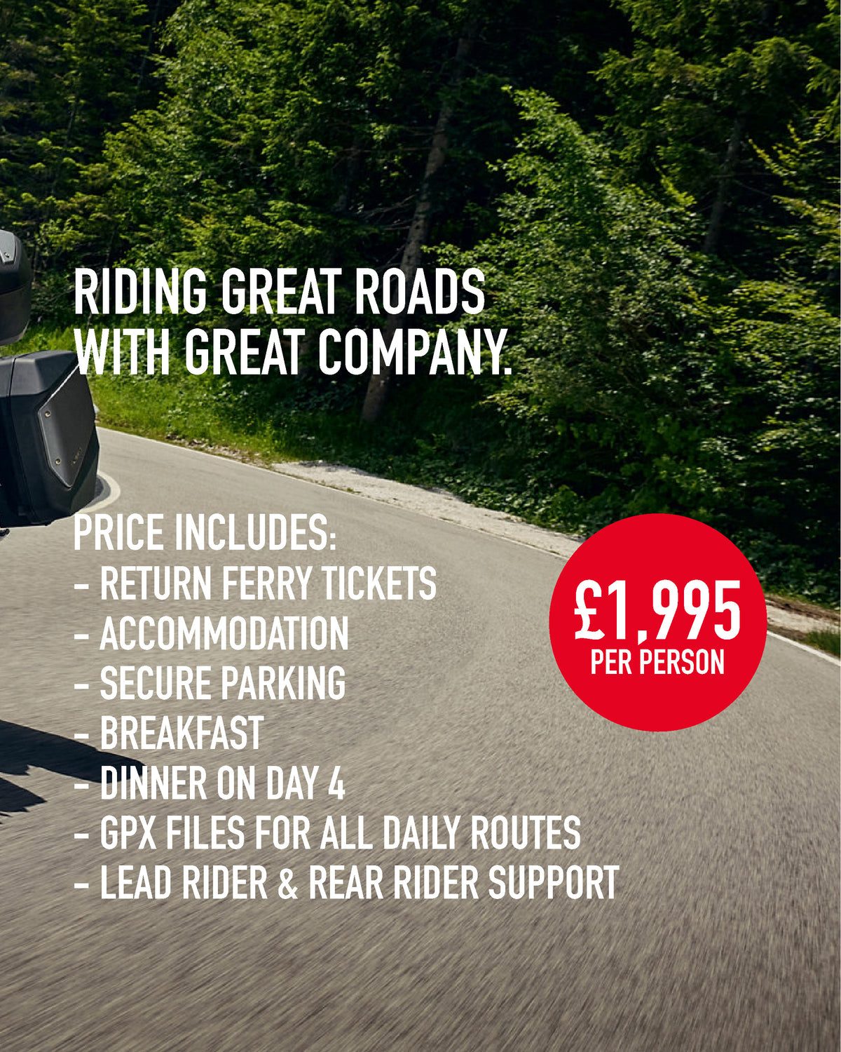 Honda of Bournemouth Spain 2027 motorcycle tour through the Spanish mountains, featuring scenic roads and a touring motorcycle.