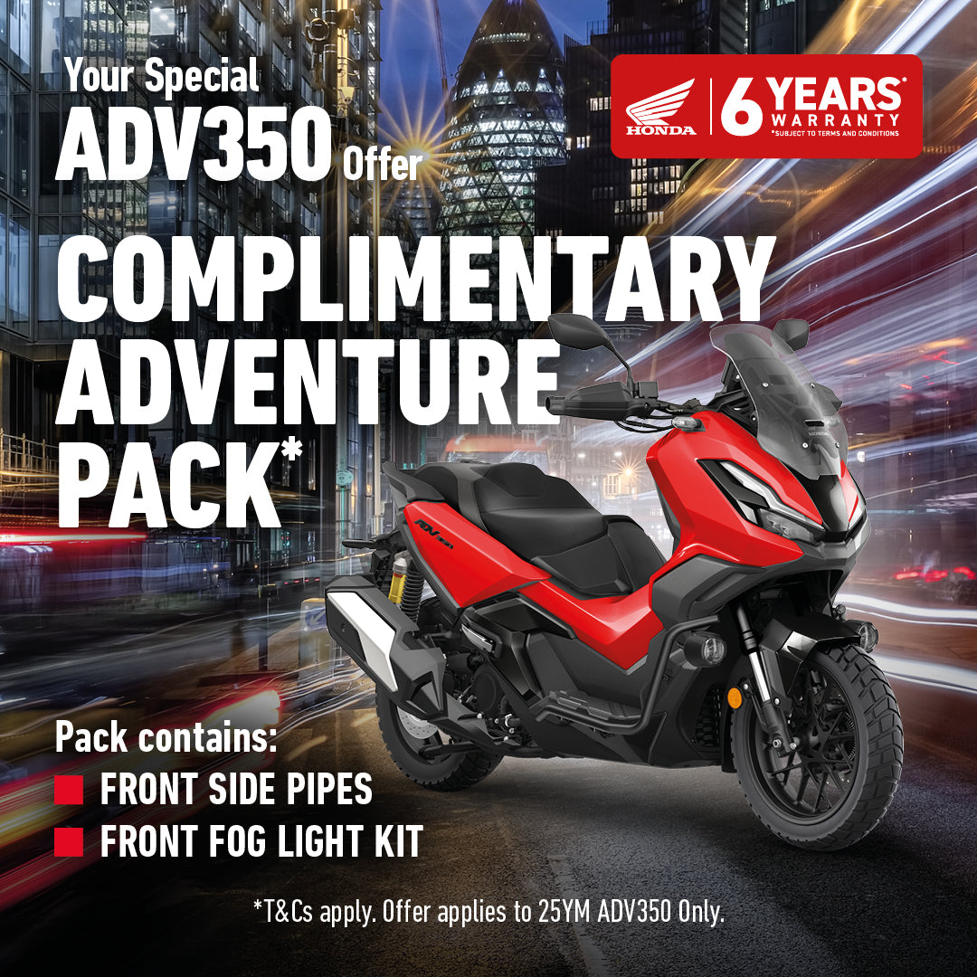 ADV350, Free Adventure Pack | December Bike Deals | Honda of Bournemouth, New Motorcycles