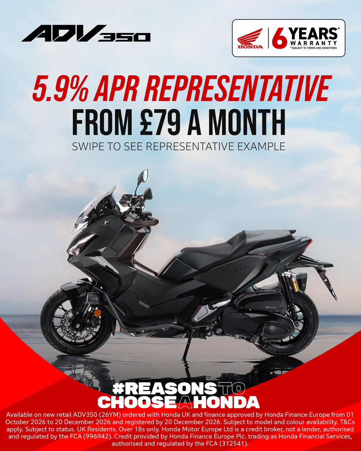 Black Honda ADV350 Adventure-Style Scooter | Honda Of Bournemouth