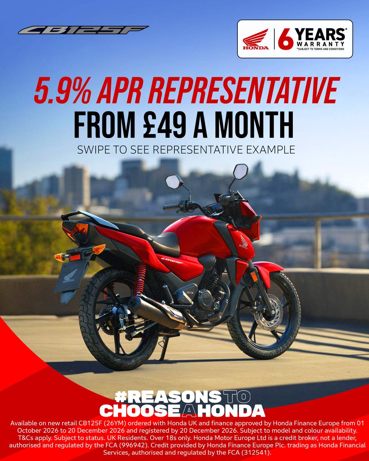 Red Honda CB125F 125cc | Honda Of Bournemouth