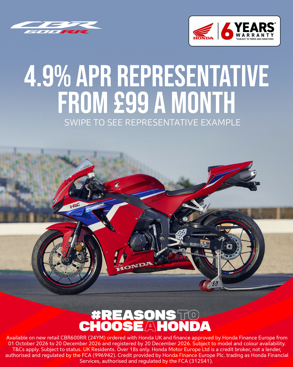 Red Honda CBR600RR Sports Motorcycle | Honda Of Bournemouth