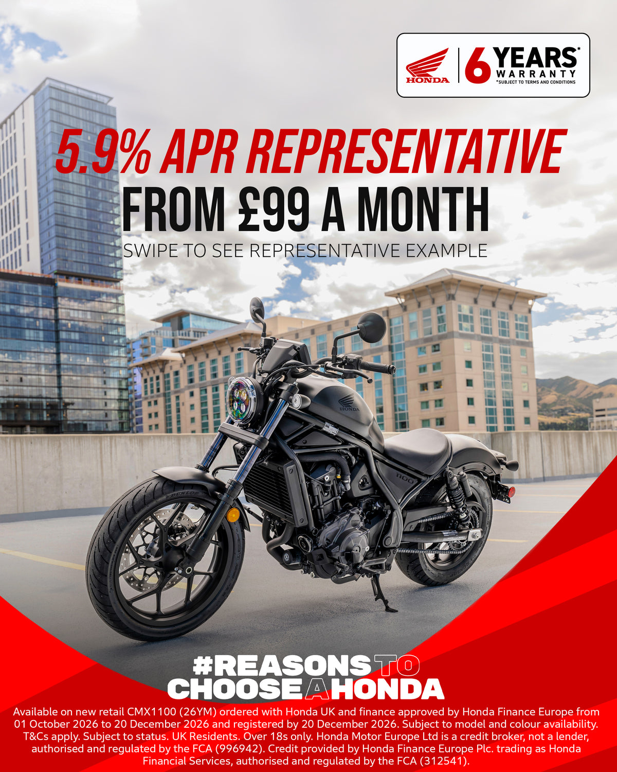 Black Honda CMX1100 Rebel Cruiser Motorcycle | Honda Of Bournemouth