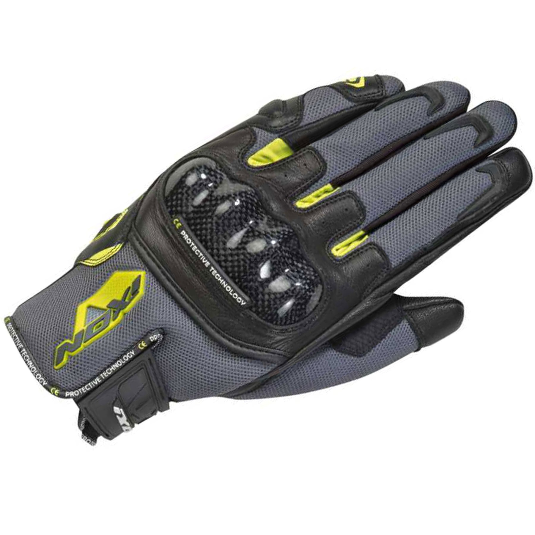 Ixon RS RISE AIR Grey/Black/Bright Yellow Gloves